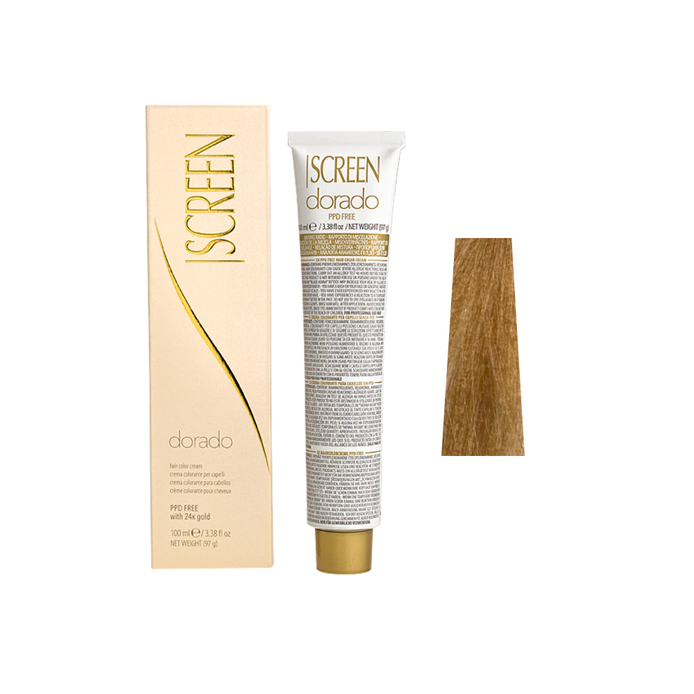 Крем-фарба для волосся перманентна з 24-каратним золотом SCREEN Dorado 9D (9.3) Golden Extra Light Вlonde, 100 ml - 1